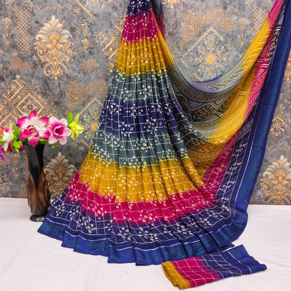 Georgette Bandhani print sarees