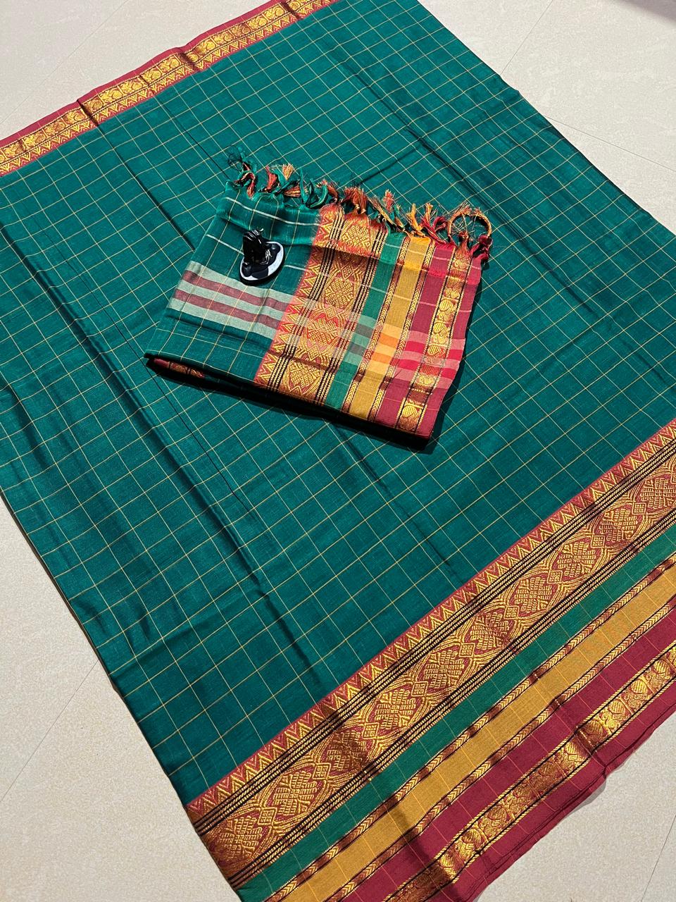Narayanpet cotton big border dress materials