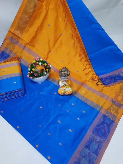Tripura silk Nakshatra butta sarees with pochampally border