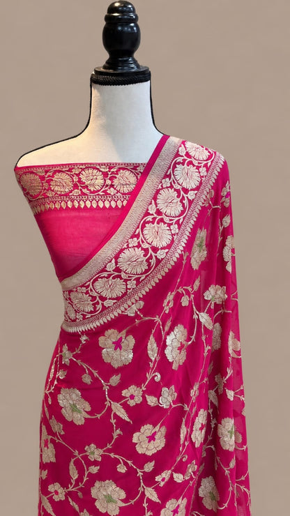 Banarasi semi pure silk georgette sarees