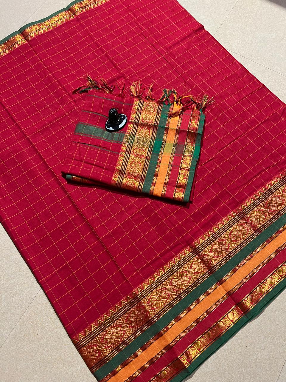 Narayanpet cotton big border dress materials