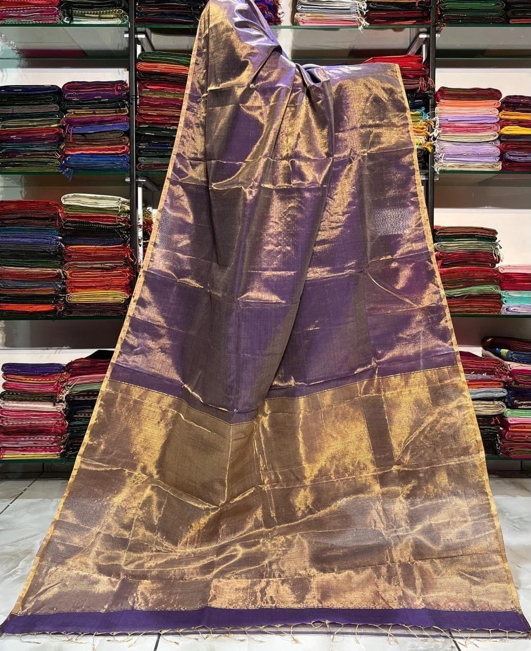 Pastel Linen Tissue sarees with 1 inch border