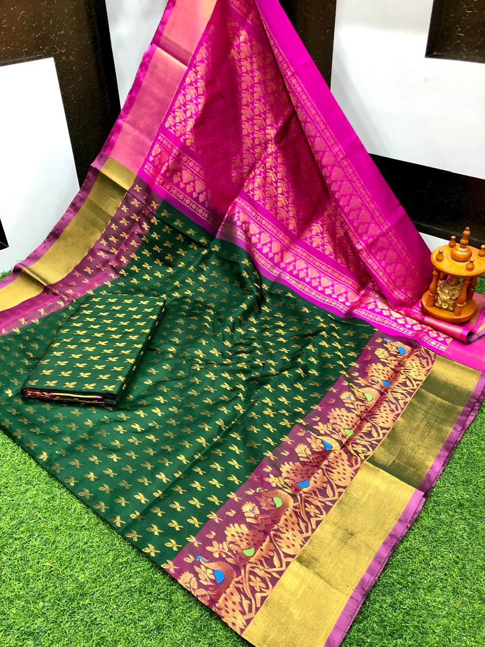 Uppada silk Anchulatha border sarees