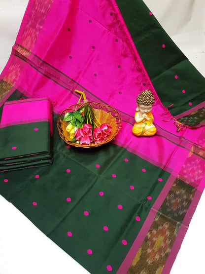 Tripura silk Nakshatra butta sarees with pochampally border
