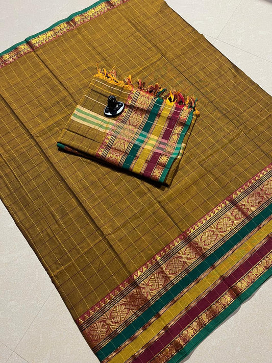 Narayanpet cotton big border dress materials