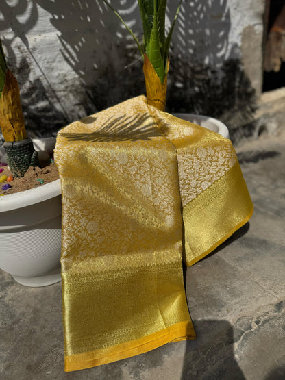 Gold Banarasi tissue silk sarees