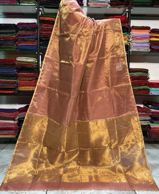 Pastel Linen Tissue sarees with 1 inch border