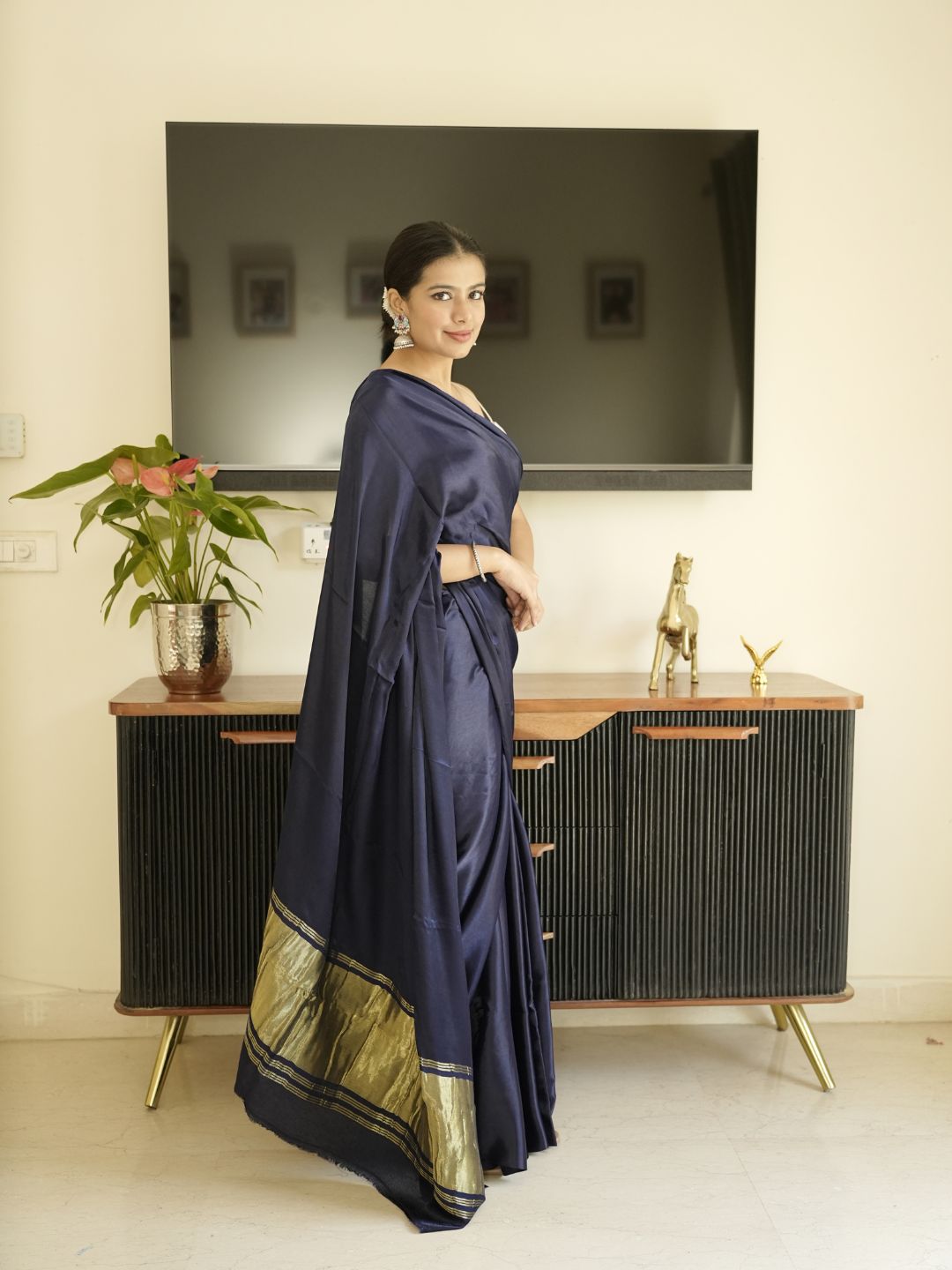 Plain katan soft silk cotton sarees