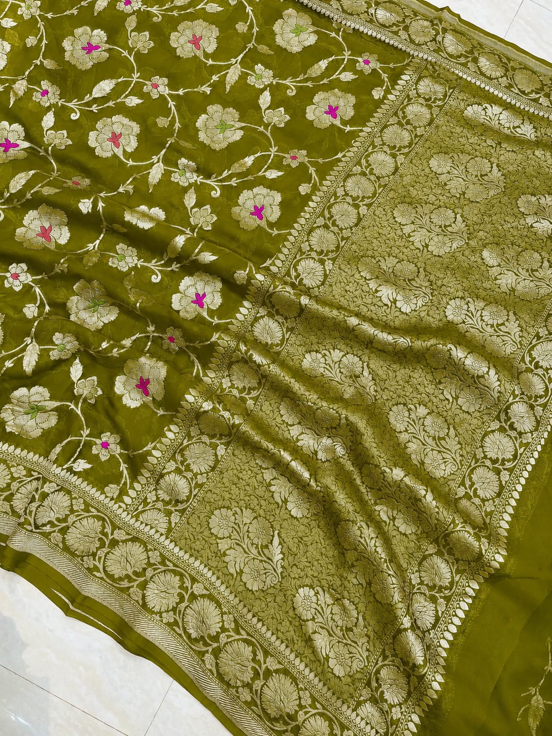Banarasi semi pure silk georgette sarees