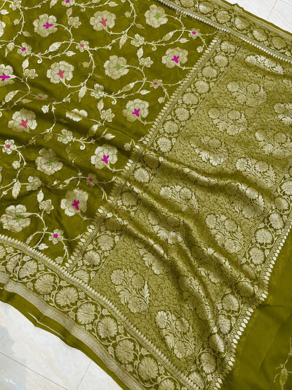 Banarasi semi pure silk georgette sarees