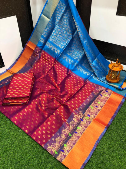 Uppada silk Anchulatha border sarees