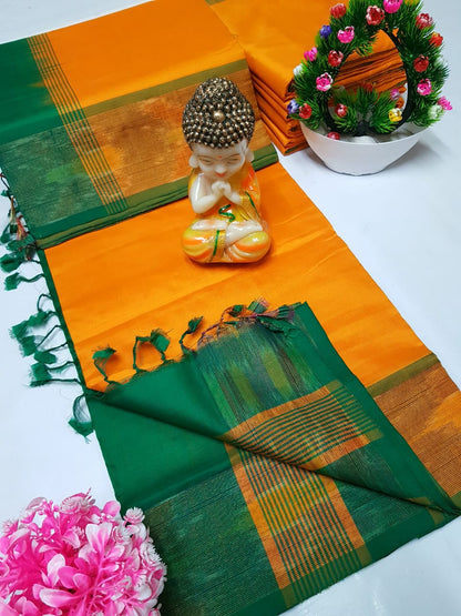 Uppada Tripura silk sarees with small pochampally border