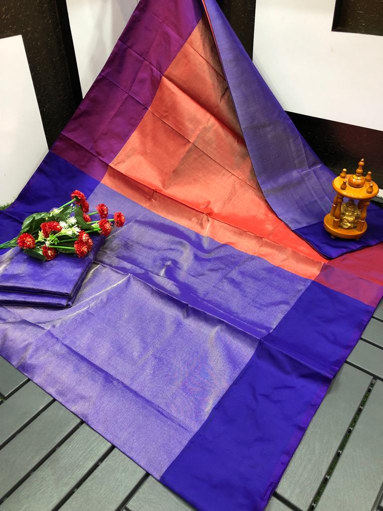 Uppada Tissue sarees with silk border