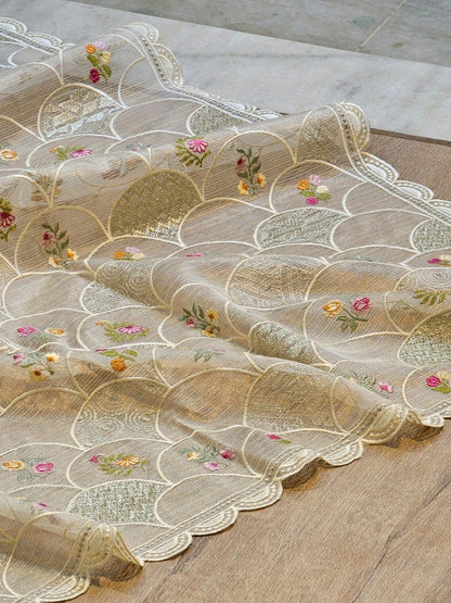 Organza embroidery sarees