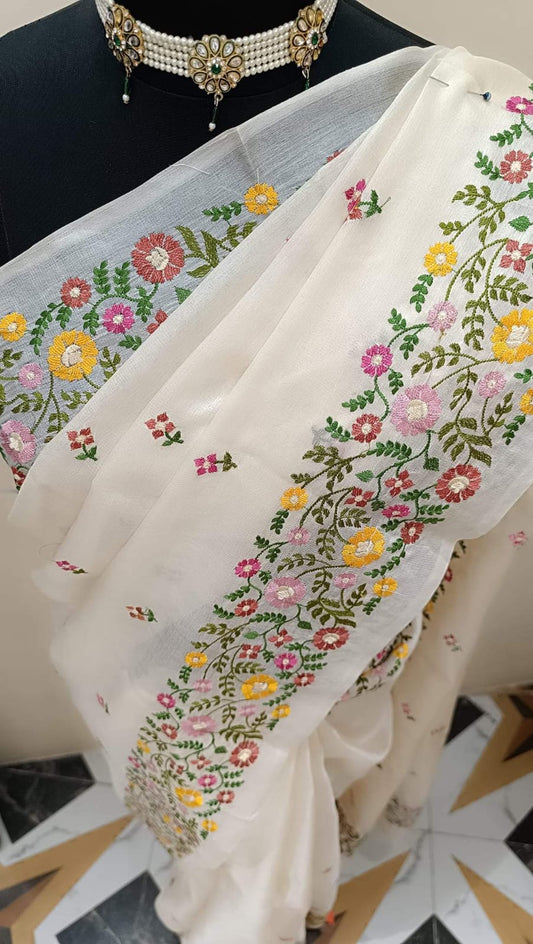 Pure Tussar silk sarees with paithani Border