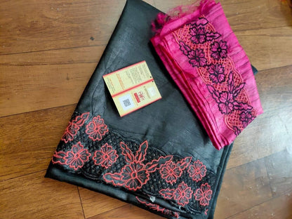 Pure Tussar silk Cutwork sarees