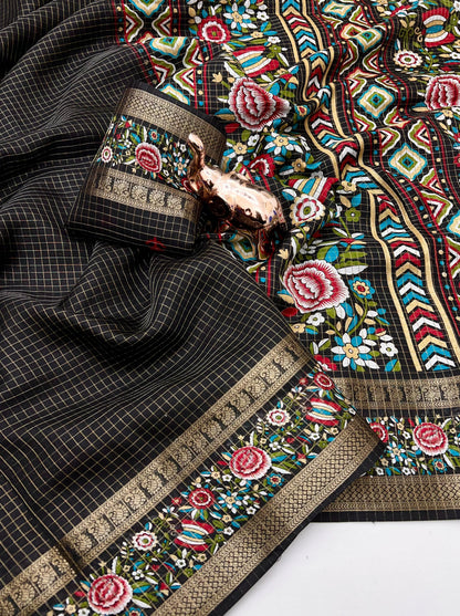 Dola silk sarees with double zari border