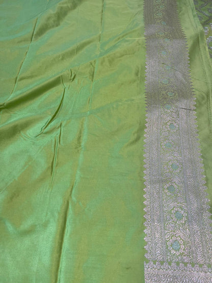 Green pure banarasi mashru silk sarees
