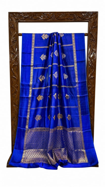 Banarasi semi pure silk katan raw mango sarees