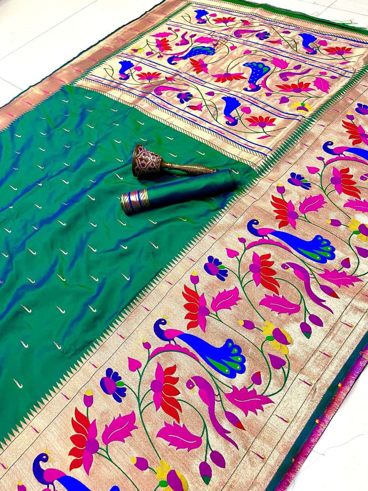 Semi silk half over paithani sarees