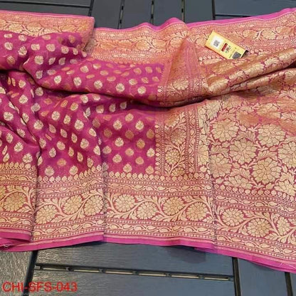 Semi banarasi khaddi georgette sarees