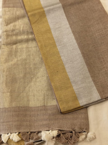 Light brown linen sarees
