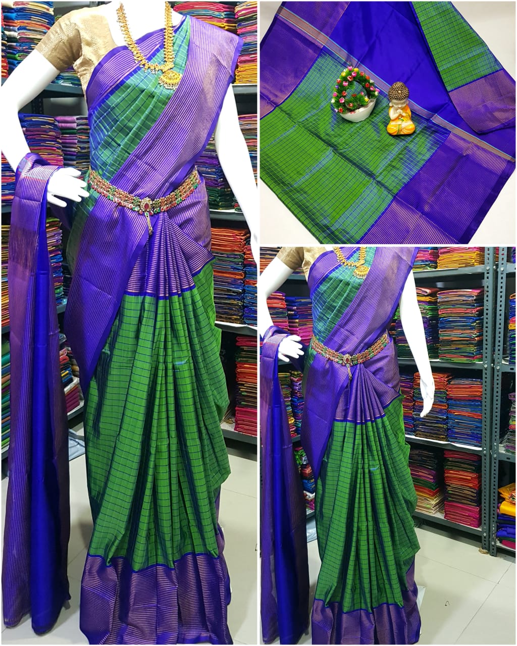 Uppada checks sarees with big border