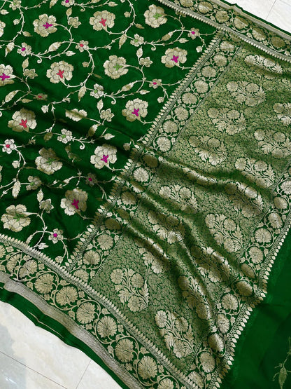 Banarasi semi pure silk georgette sarees