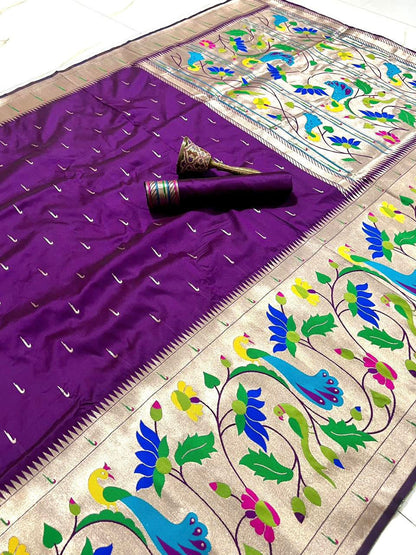 Semi silk half over paithani sarees