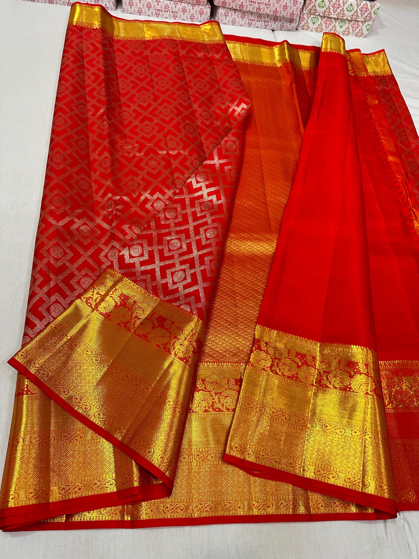 Red pure kanchipuram bridal silk sarees