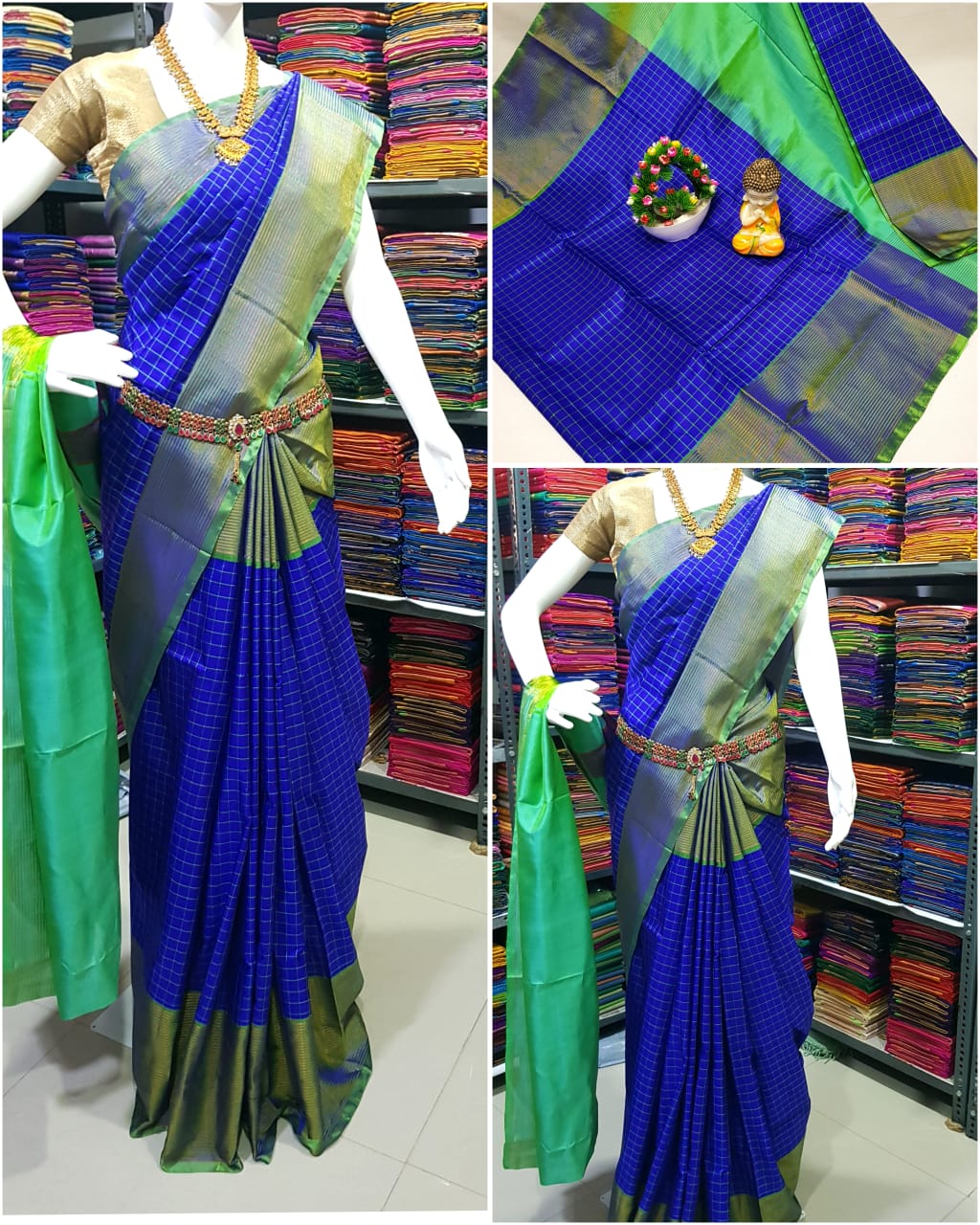 Uppada checks sarees with big border