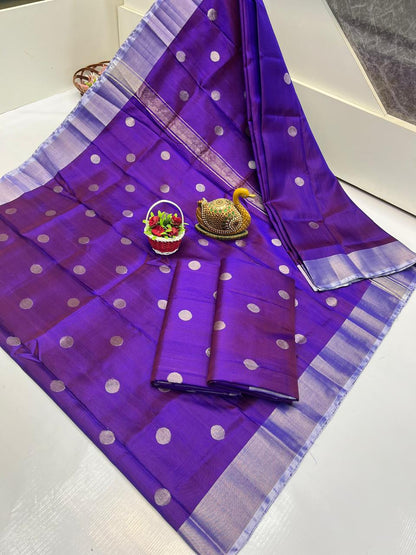 Uppada silk dollar butta sarees