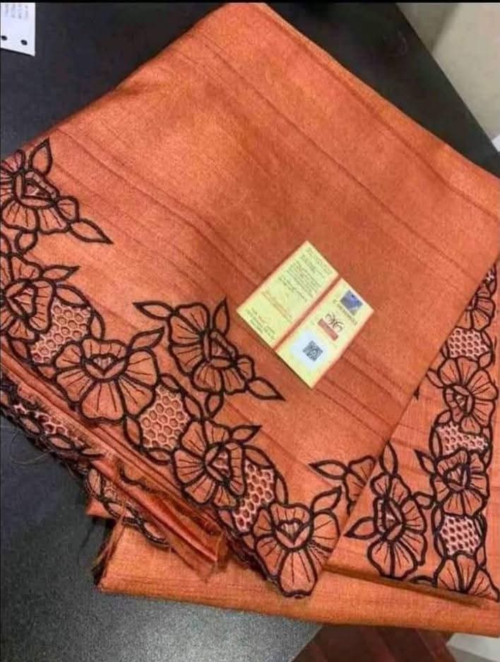 Pure Tussar silk Cutwork sarees