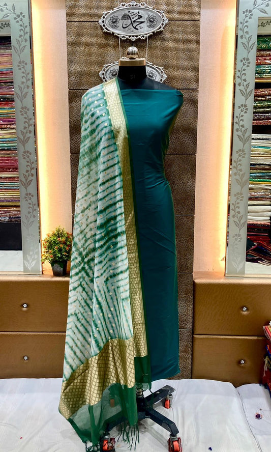 Banarasi plain silk suit