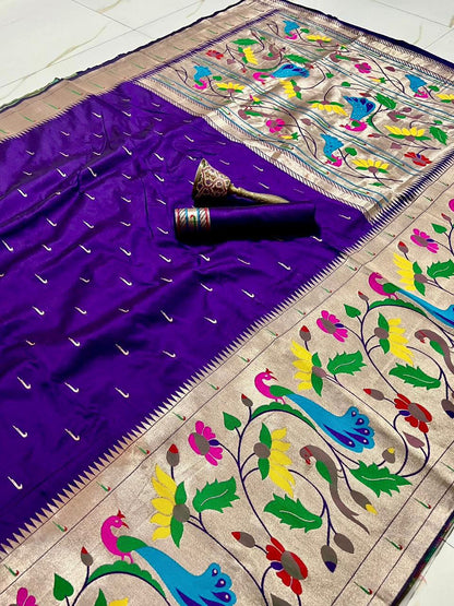 Semi silk half over paithani sarees