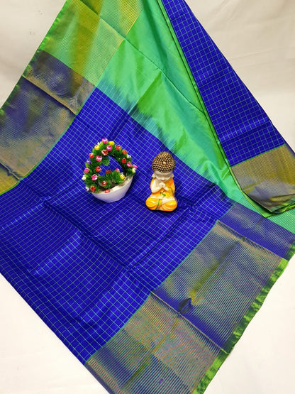 Uppada checks sarees with big border