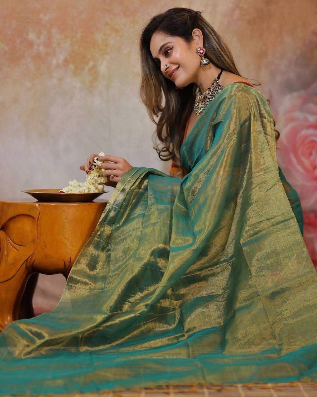 Tissue cotton sarees