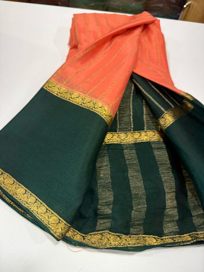 Pure Mysore wrinkle crepe silk sarees
