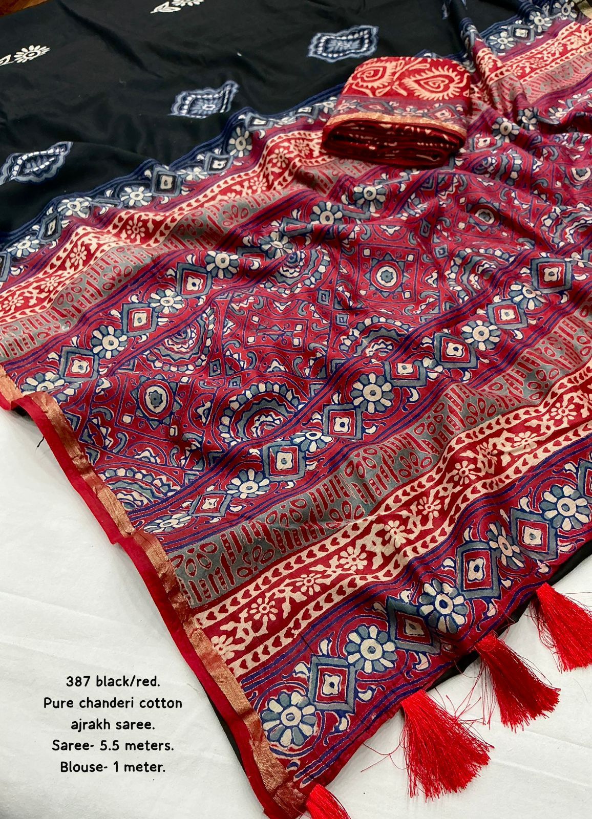 Black chanderi cotton sarees