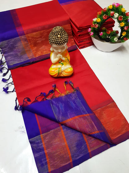 Uppada Tripura silk sarees with small pochampally border