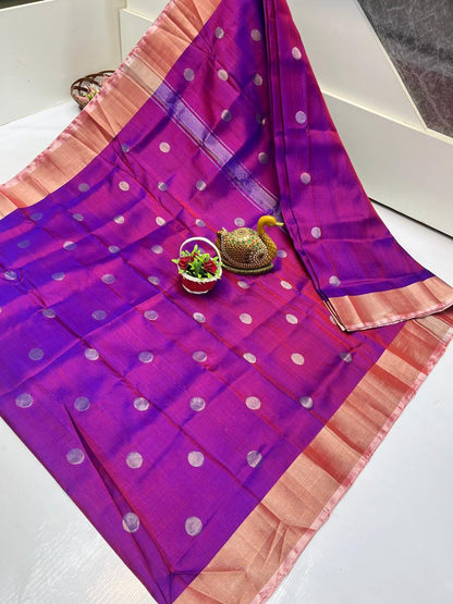Uppada silk dollar butta sarees