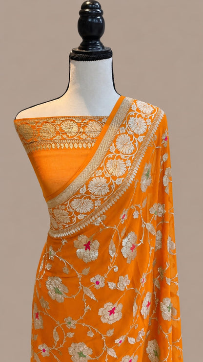 Banarasi semi pure silk georgette sarees