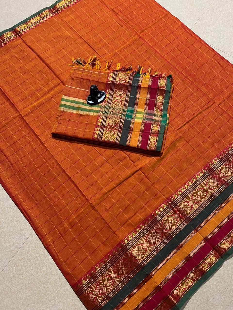 Narayanpet cotton big border dress materials