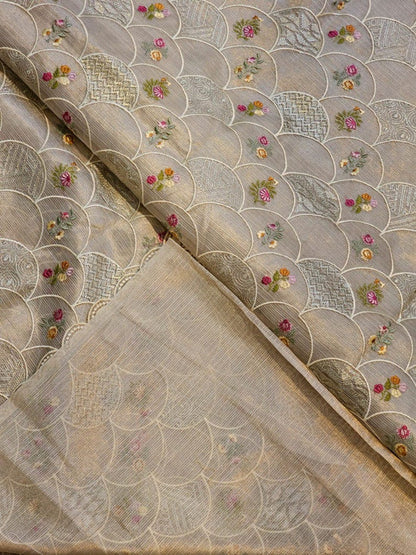 Organza embroidery sarees