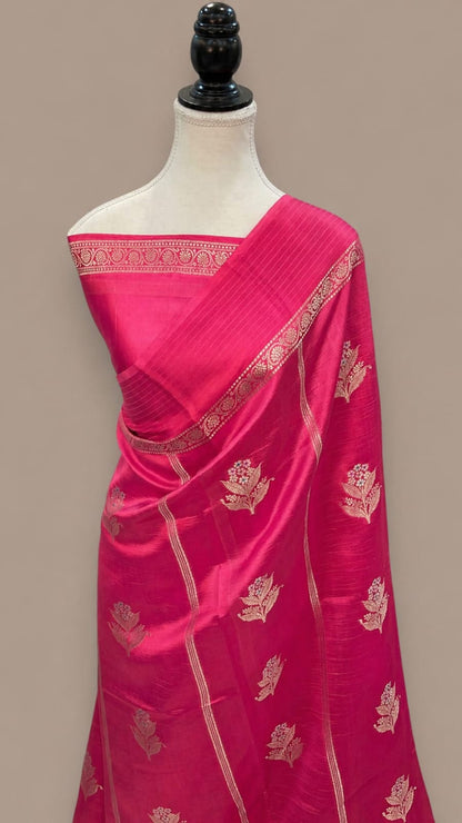 Banarasi semi pure silk katan raw mango sarees