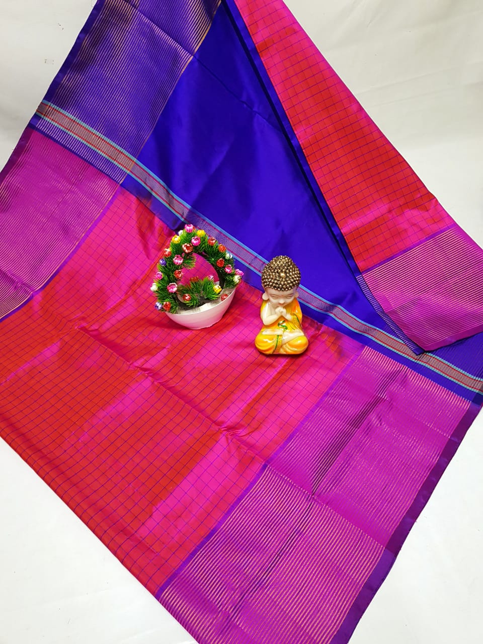 Uppada checks sarees with big border