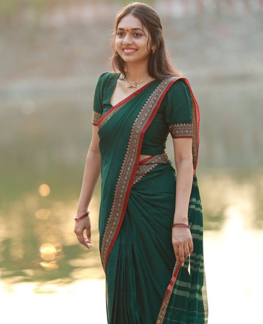 Narayanpet cotton small border sarees