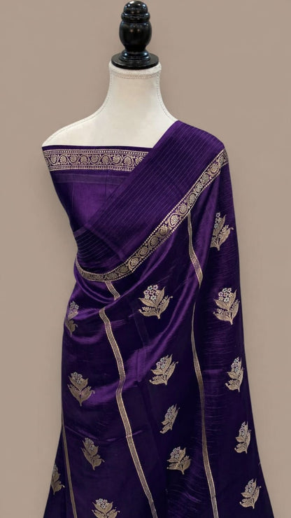 Banarasi semi pure silk katan raw mango sarees