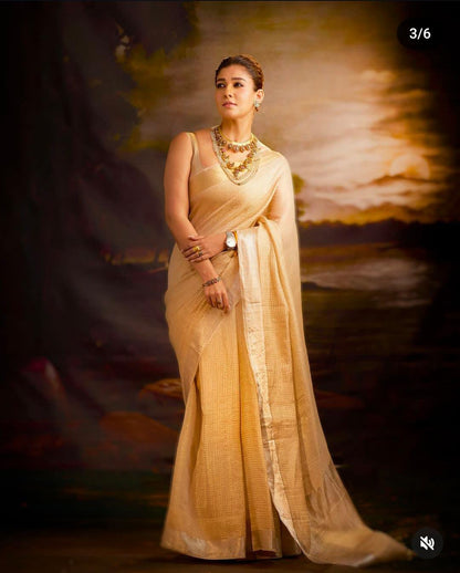 Gold banarasi Tissue silk sarees