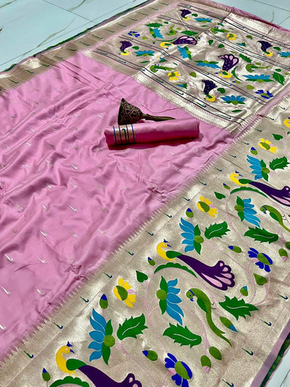 Semi silk half over paithani sarees
